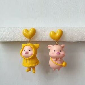 Pair of Cute Yellow Piggy Earring